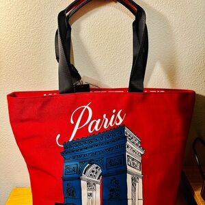 Karl Lagerfeld Red Paris Tote Bag
